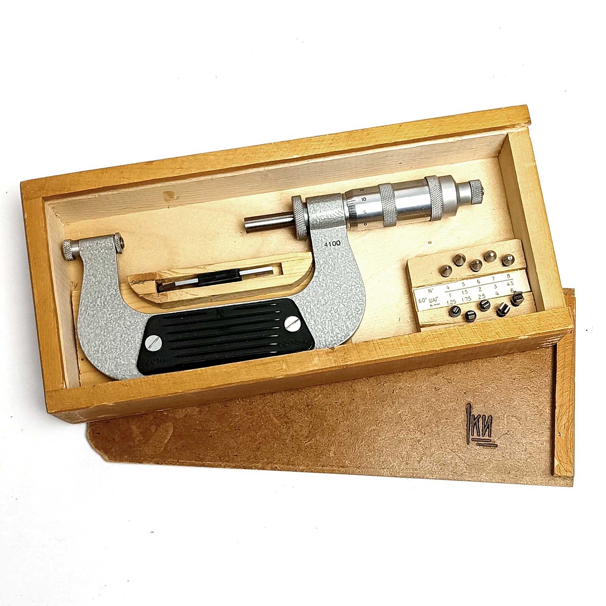 Микрометр Резьбовой  МВМ-75 50-75мм (0,01) (60° 4,5,6,7,8) КИ