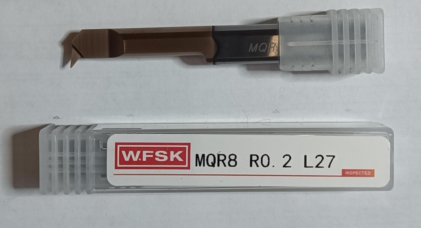 Твердосплавный расточной мини резец ( мини вставка ) MQR8 R0.2 L27