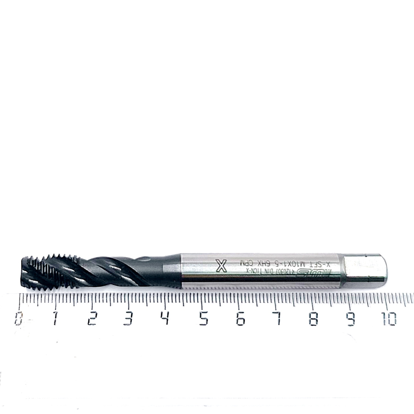 Метчик М10х1,5 6НX CPM винтовой (X-SFT), покрытие TiCN-C HRC≤35
