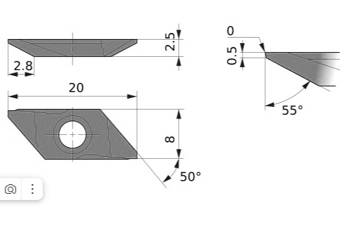 Пластина BTAT 552800R-B мат.обработки - сталь, нерж.сталь, цвет.мет.