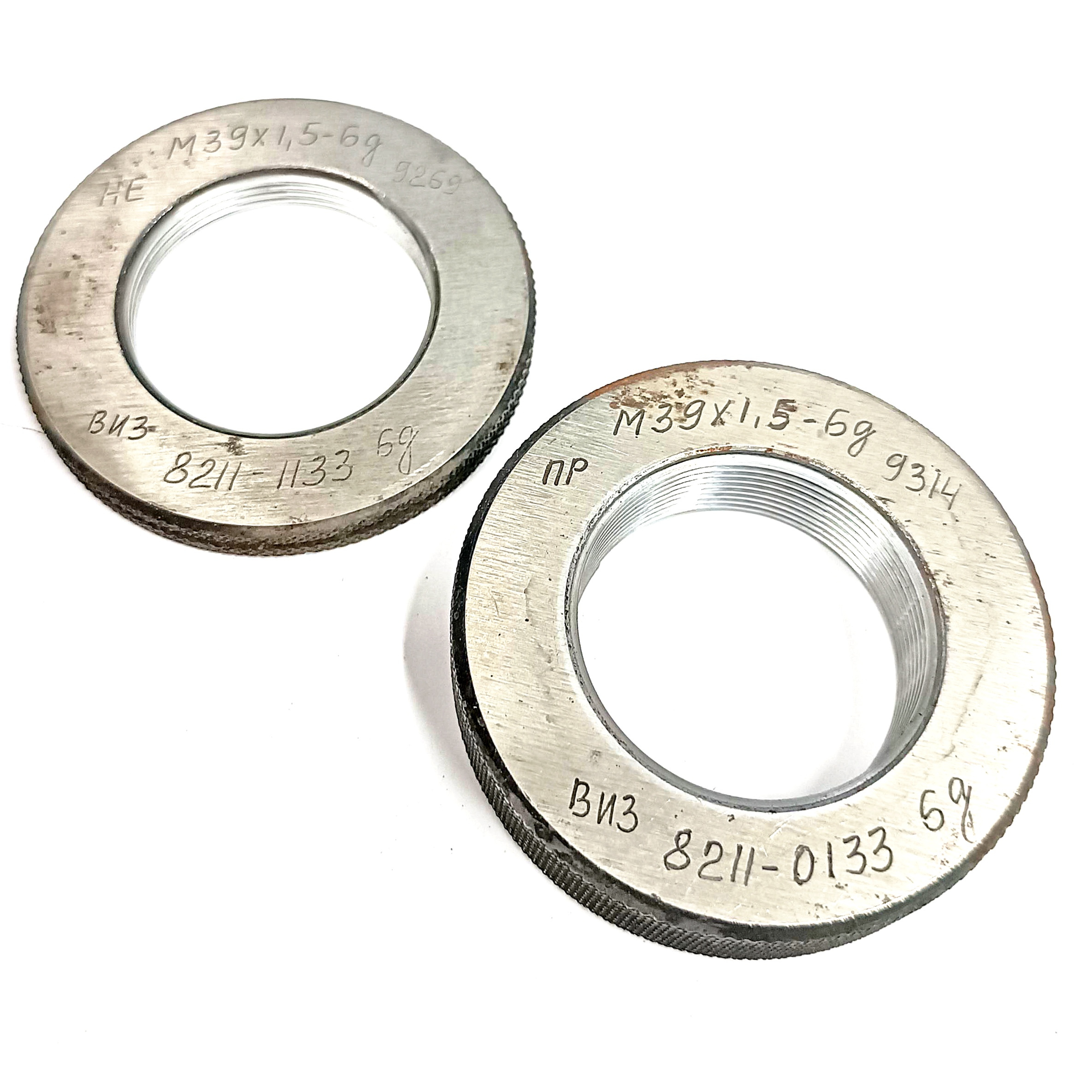 Калибр-кольцо резьбовое М39х1,5 (ПР 6g НЕ 6g) (8211-0124/8211-1124)