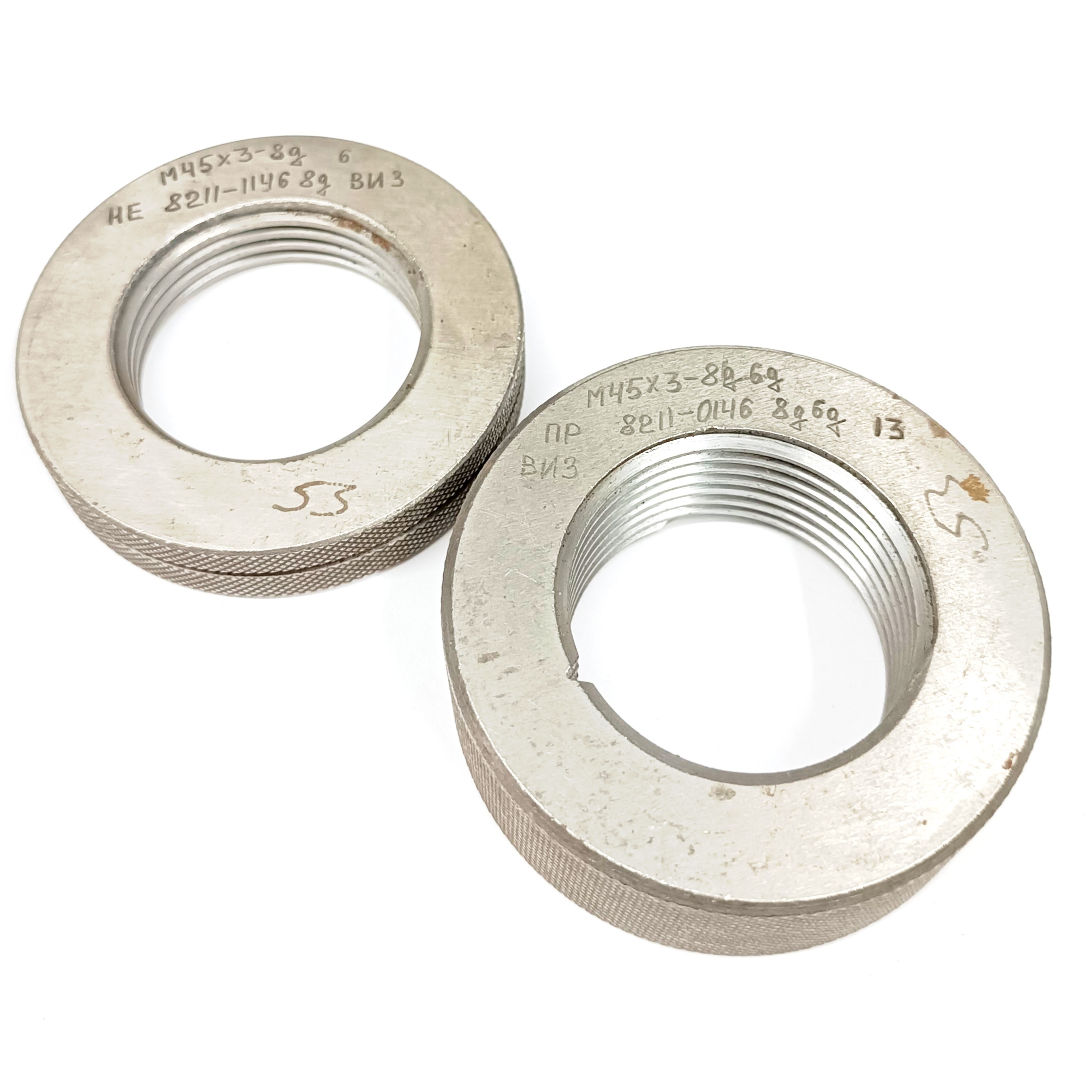 Калибр-кольцо резьбовое М45х3 (ПР 8g 6g НЕ 8g) (8211-0146/8211-1146)