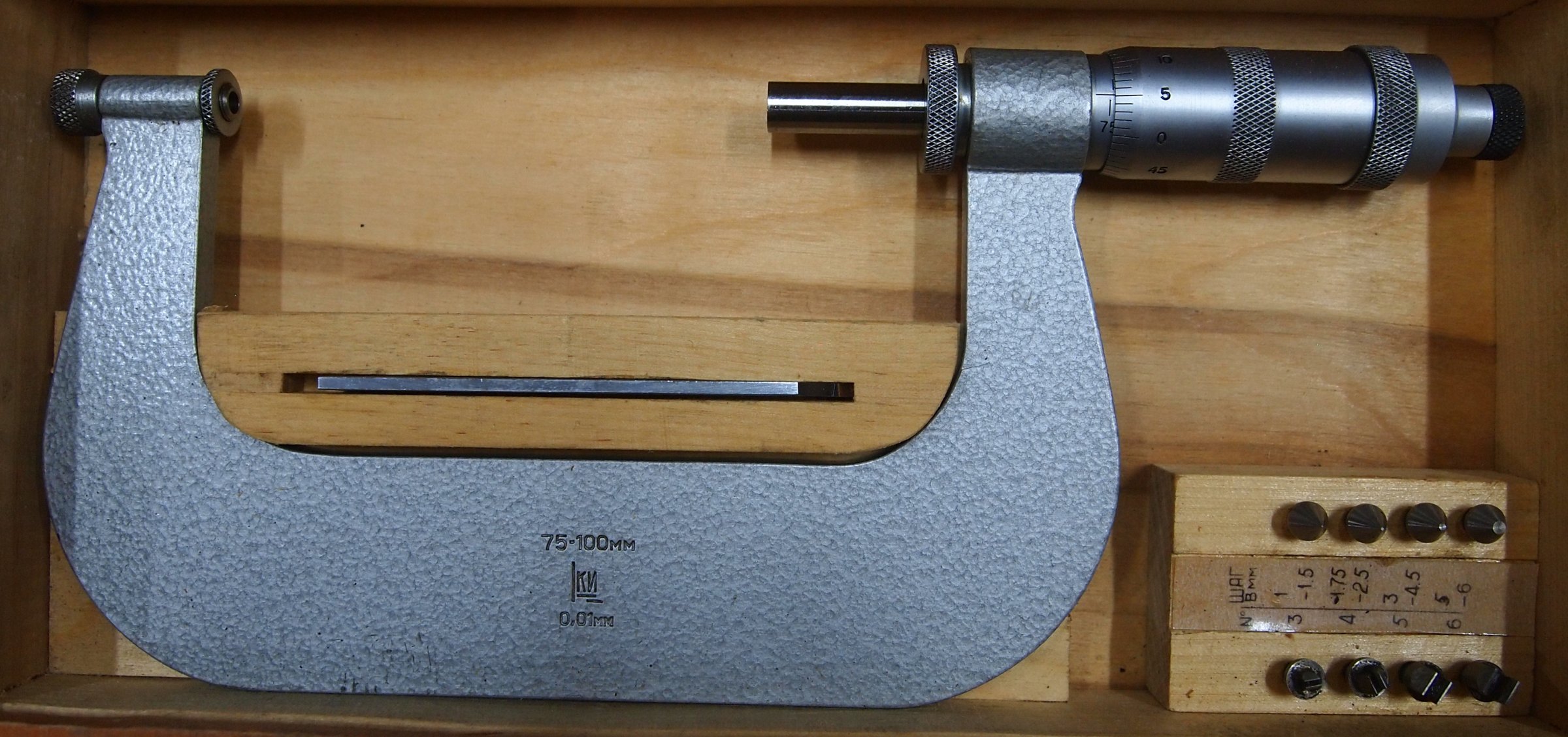 Микрометр Резьбовой МВМ-100 75-100мм (0,01) (60° 3,4,5,6) №2921