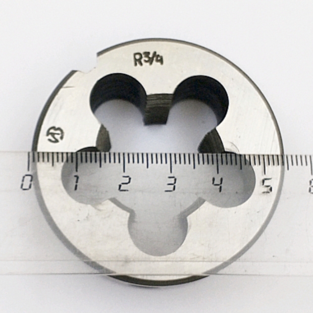 Плашка 2684-0015 Трубная коническая R 3/4" 9ХС 55° (14 ниток/дюйм; D-55мм; L-22мм) ГОСТ 6228-80