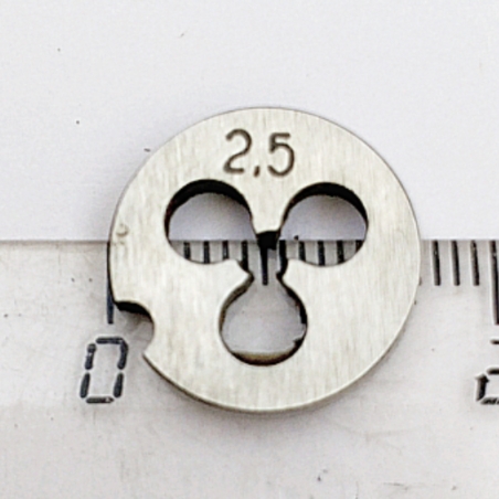 Плашка М2,5х0,45 9ХС (D16мм, L3мм) ГОСТ 9740-71 (компл-т из 5шт)