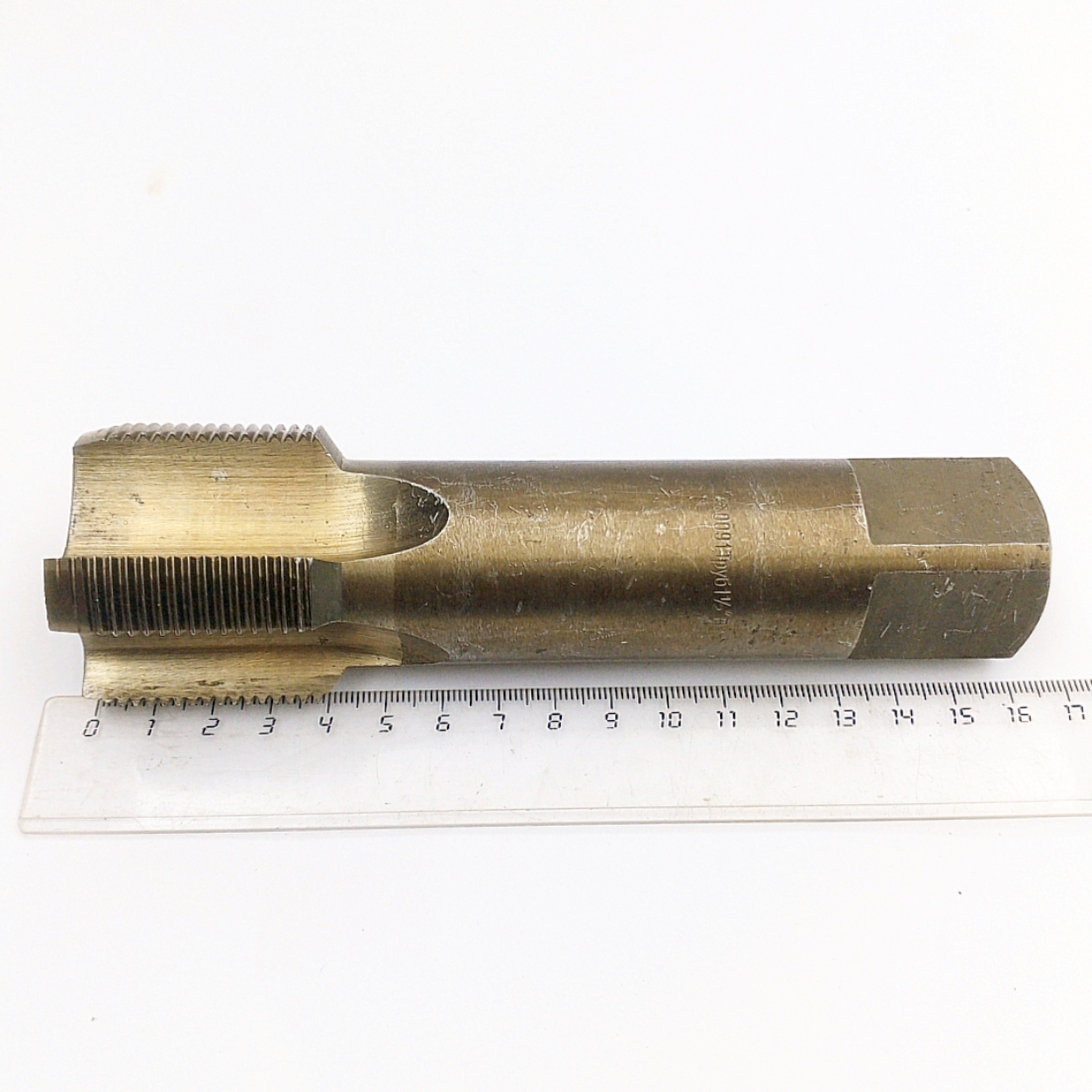 Метчик 2625-0091 трубный G1 1/2" -11ниток/дюйм 55° В1 Р6М5  Z=4 (однопроходный, машинно-ручной, глухой, исп-1) ГОСТ 3266-81