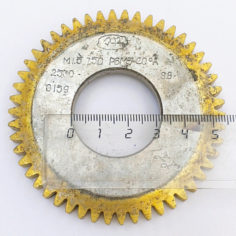Долбяк дисковый прямозубый 2530-0159 м1,5 20° Z=50 кл-А Р6М5 (делительный диаметр 75мм) ГОСТ 9323-79