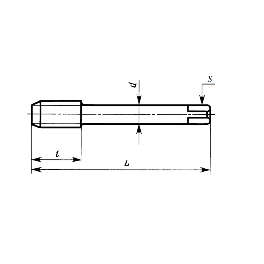 Метчик 0031 трубный цилиндрический G 1" У11А/У12А (ручной, черновой №1) для сквозных отверстий ОСТ НКМ 4094