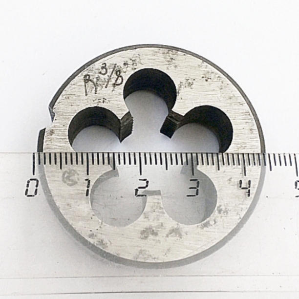Плашка 2684-0013 Трубная коническая R 3/8" 9ХС 55° (19 ниток/дюйм; D-45мм; L-18мм) ГОСТ 6228-80