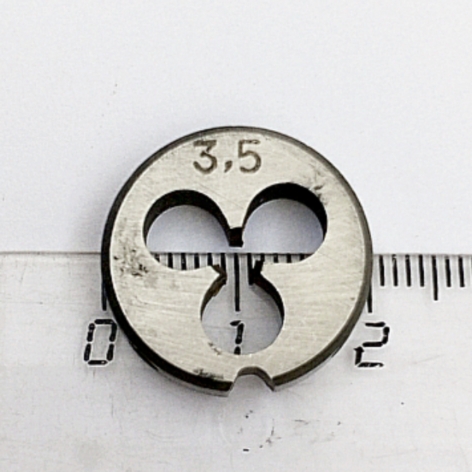Плашка М3,5х0,6 9ХС (D20мм, L5мм) ГОСТ 9740-71 (компл-т из 3шт)