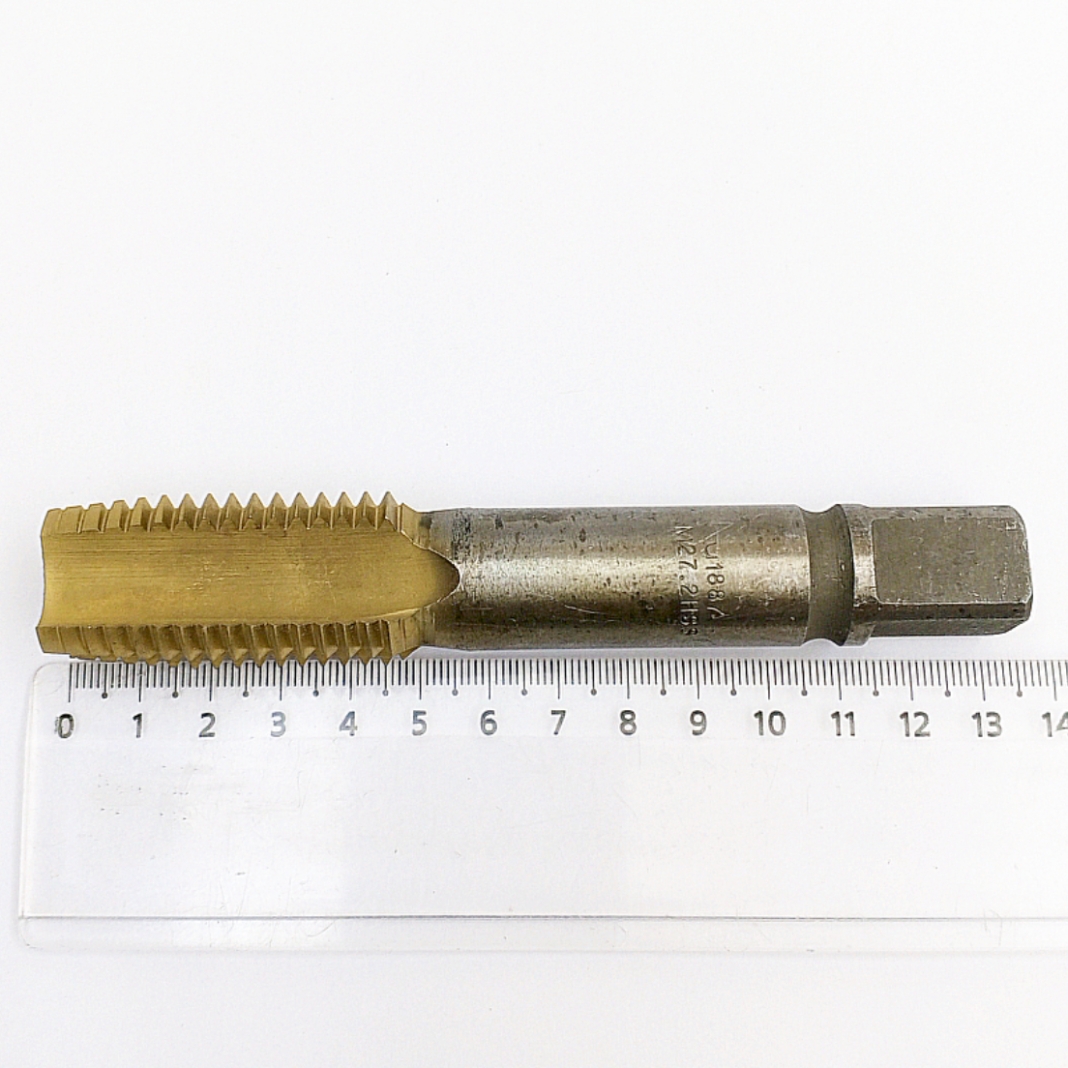 Метчик 2620-1887 М27х3 м/р HSS (TiN-покрытие, однопроходный) для сквозных отверстий ГОСТ 3266-81
