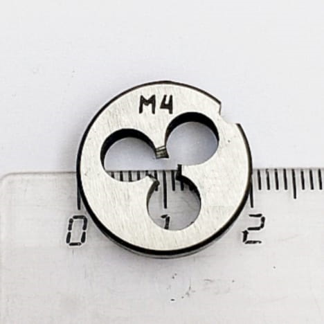 Плашка М4,0х0,7 9ХС (D20мм, L5мм) ГОСТ 9740-71 (компл-т из 3шт)