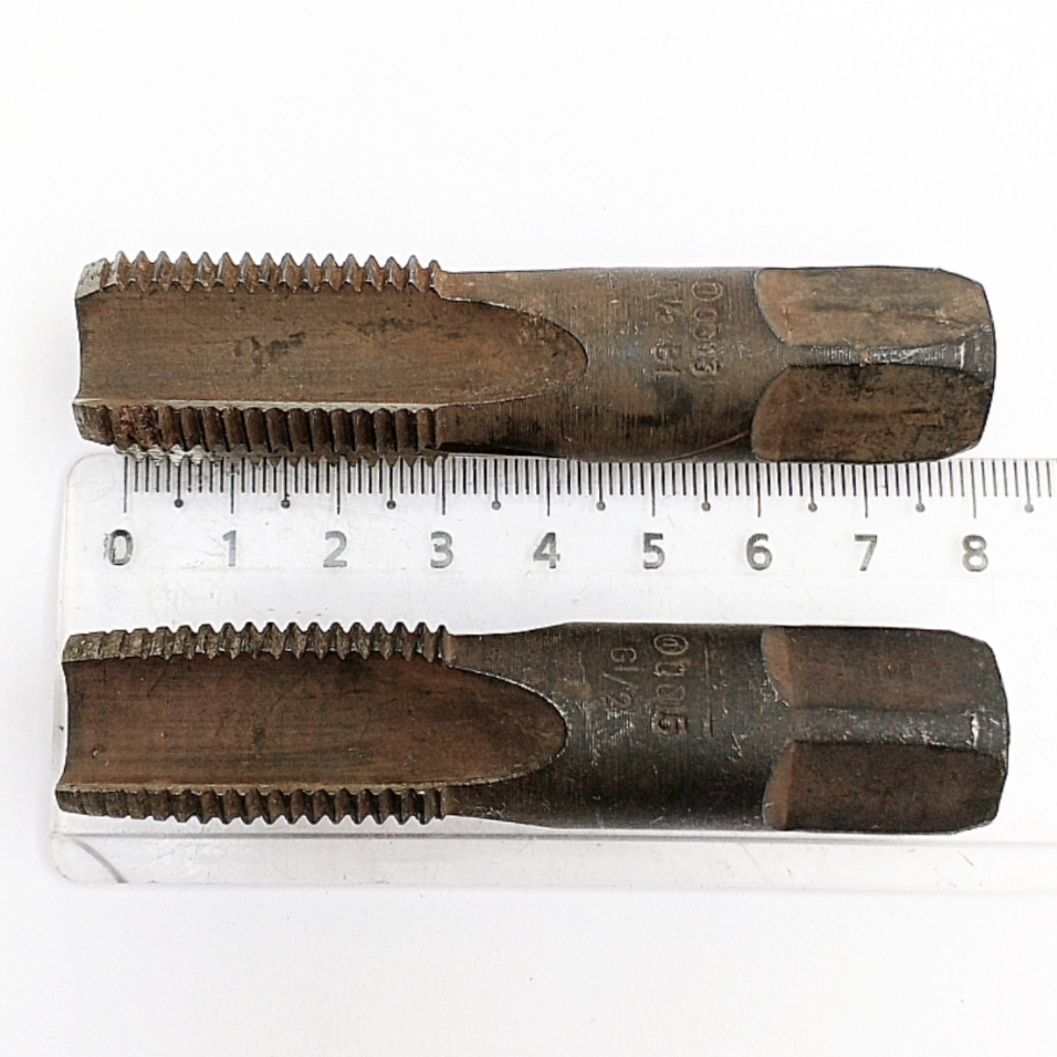 Метчик 0015 (0013) трубный цилиндрический G 1/2"-14 55° У11А/У12А Black (ручной, комплект 2ш) ОСТ НКМ 4094