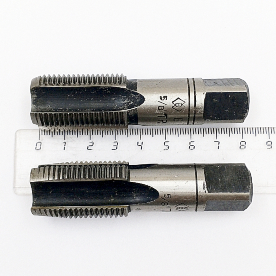 Метчик  трубный G5/8" -14ниток/дюйм 55° У11А/У12А  Z=4 (комплект 2-х шт, исп-1) ОСТ НКМ 4094