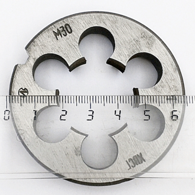 Плашка М30х1мм (d65мм, h14мм, выточка- 55х4мм) ХВСГ