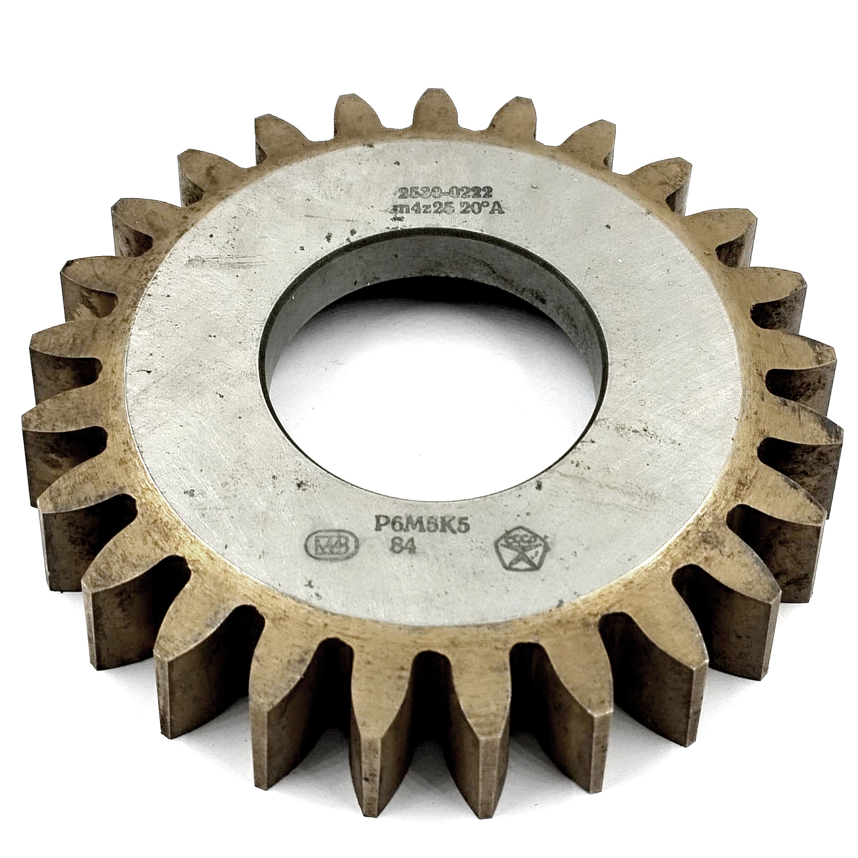 Долбяк дисковый прямозубый (2530-0222) м4,0 20° Z=25 кл-А Р6М5К5 (делительный диаметр 100мм) ГОСТ 9323-79