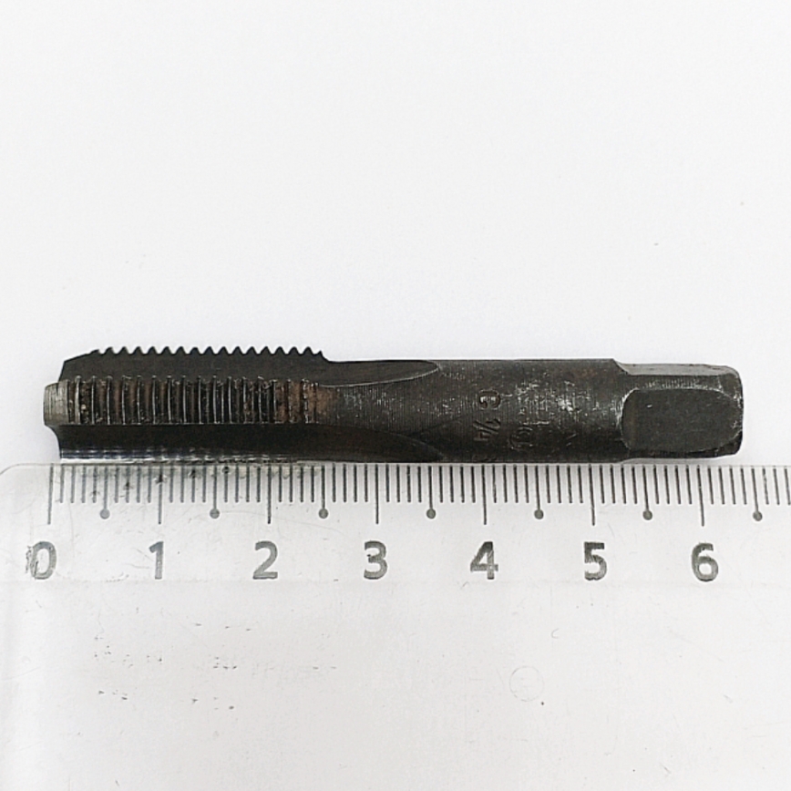 Метчик трубный цилиндрический G 1/4" В1 У11А/У12А Black (19 ниток/дюйм; ручной, чистовой №2) для глухих отверстий ОСТ НКМ 4094