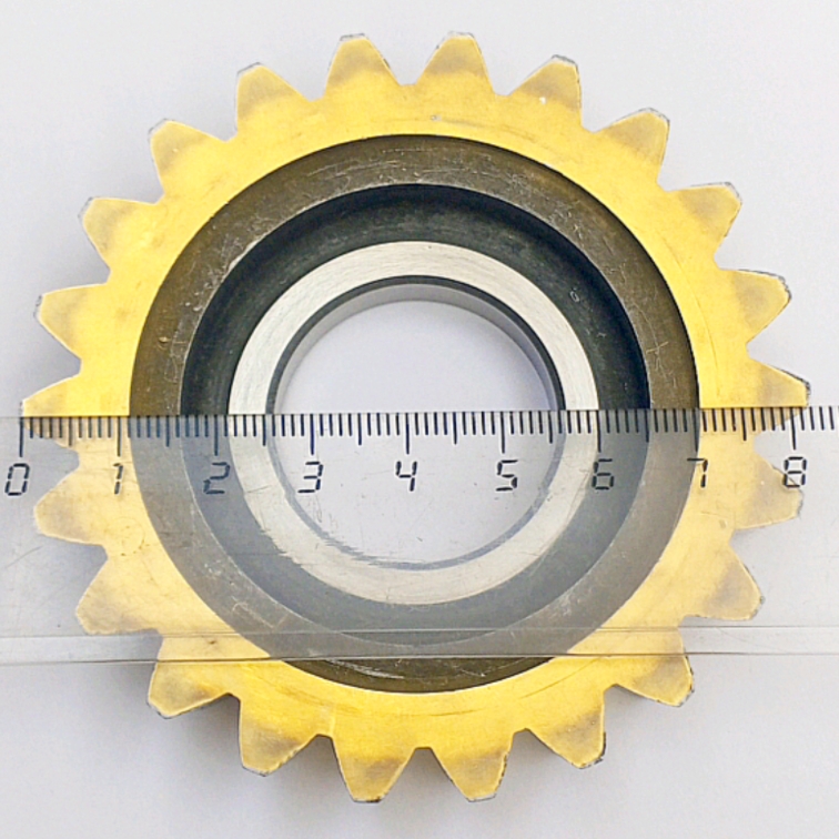 Долбяк дисковый прямозубый 2540-0011 м3,5 30° Z=22 кл-А Р6М5 (делительный диаметр 77мм) ГОСТ 6762-79
