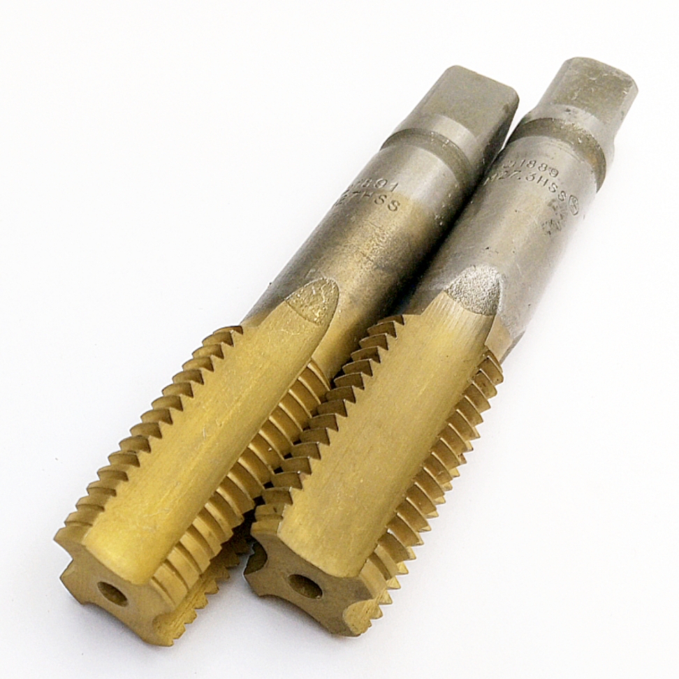 Метчик 2620-1889 (2620-1891) М27х3 м/р HSS (TiN-покрытие, комплект 2шт) ГОСТ 3266-81