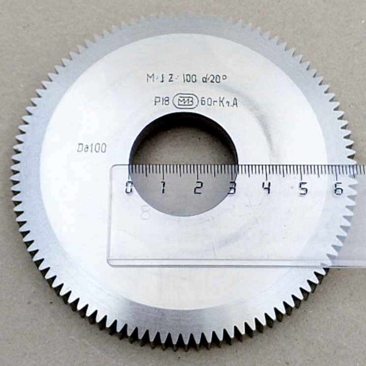 Долбяк дисковый прямозубый 2530-0191 м1,0 20° Z=100 кл-А Р18 (делительный диаметр 100мм) ГОСТ 9323-79 посадка-31,75мм