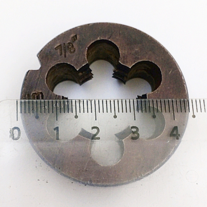 Плашка цилиндрическая дюймовая 7/8" (9 ниток) 55°