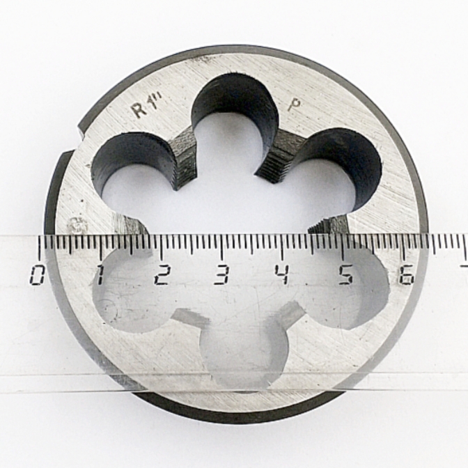 Плашка 2684-0016 Трубная коническая R 1" 9ХС 55° (11 ниток/дюйм; D-65мм; L-25мм; Z=6) ГОСТ 6228-80