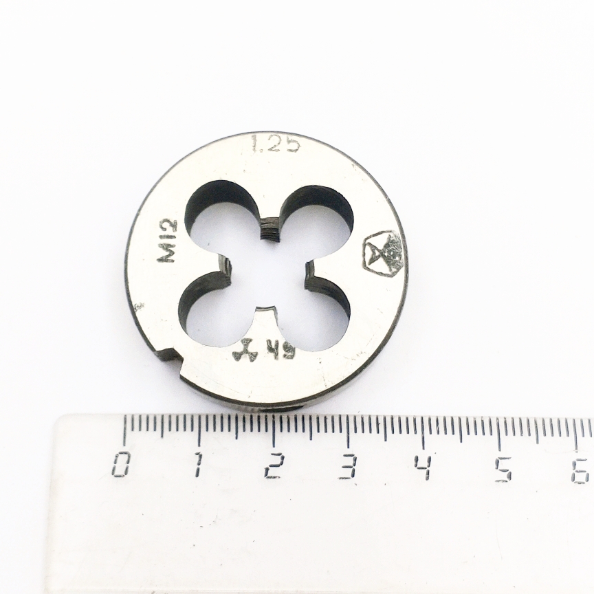 Плашка М12х1,25 6h (d38мм, h10мм)