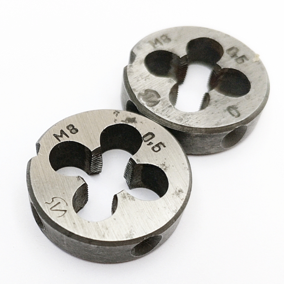 Плашка 2650-1645 М8,0х0,5 9ХС (D25мм, L7мм) ГОСТ 9740-71 (компл-т из 2шт)