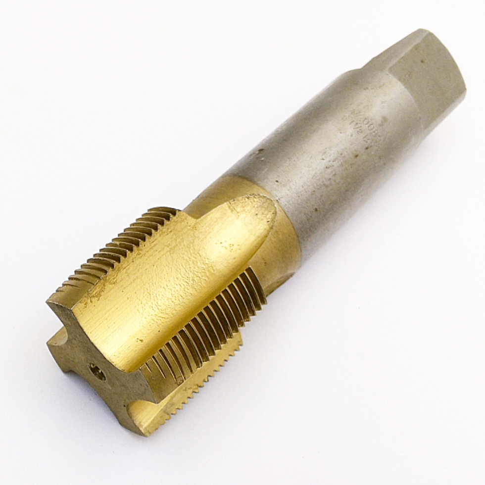 Метчик 2625-0089 трубный G1 1/2" -11ниток/дюйм 55° В1 Р6М5 TiN Z=4 (однопроходный, машинно-ручной, сквозной, исп-1) ГОСТ 3266-81
