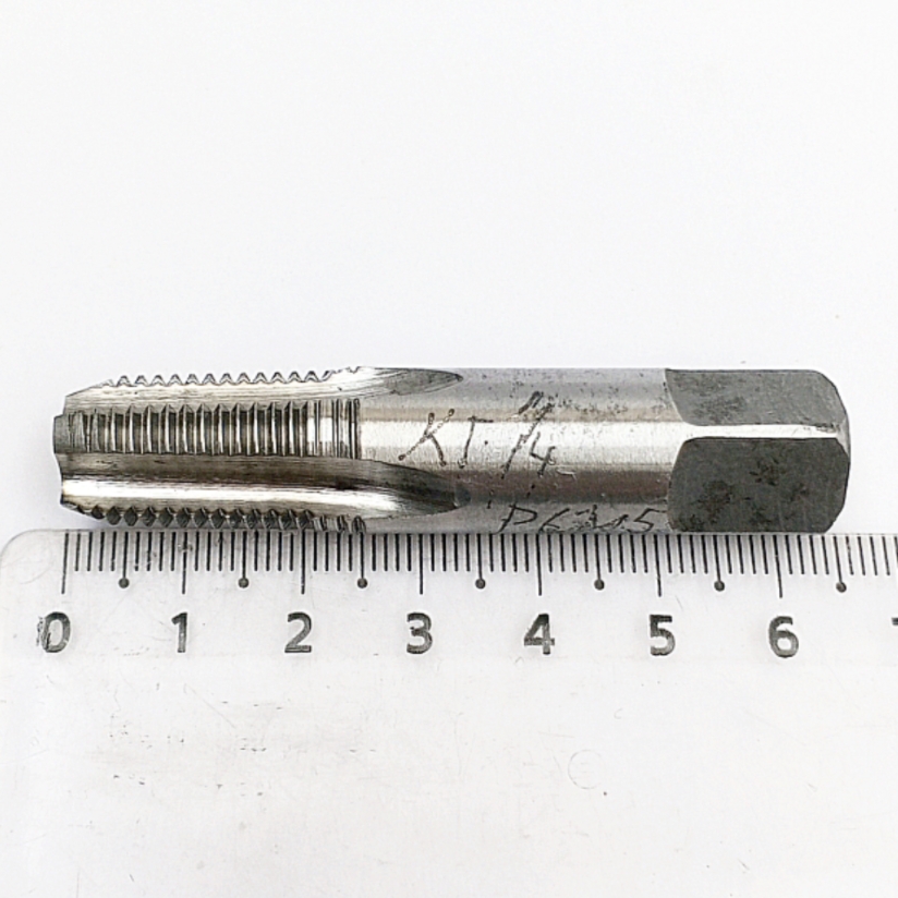 Метчик 2680-0006 конический дюймовый K 1/4"-18 Р6М5 60° (ручной) ГОСТ 6227-80