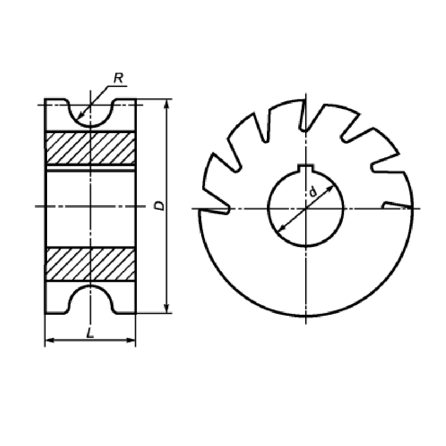 Фреза фасонная вогнутая  d80 R8 Р6М5 (2262-0109)