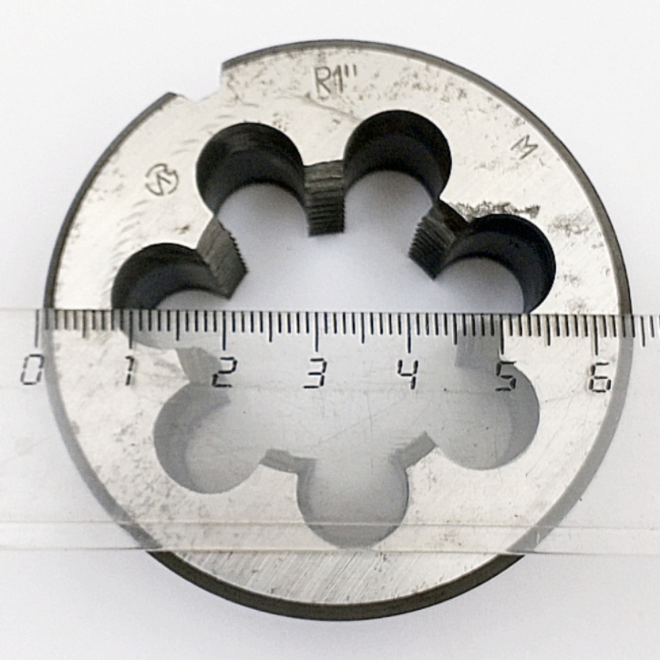 Плашка 2684-0016 Трубная коническая R 1" 9ХС 55° (11 ниток/дюйм; D-65мм; L-25мм) ГОСТ 6228-80