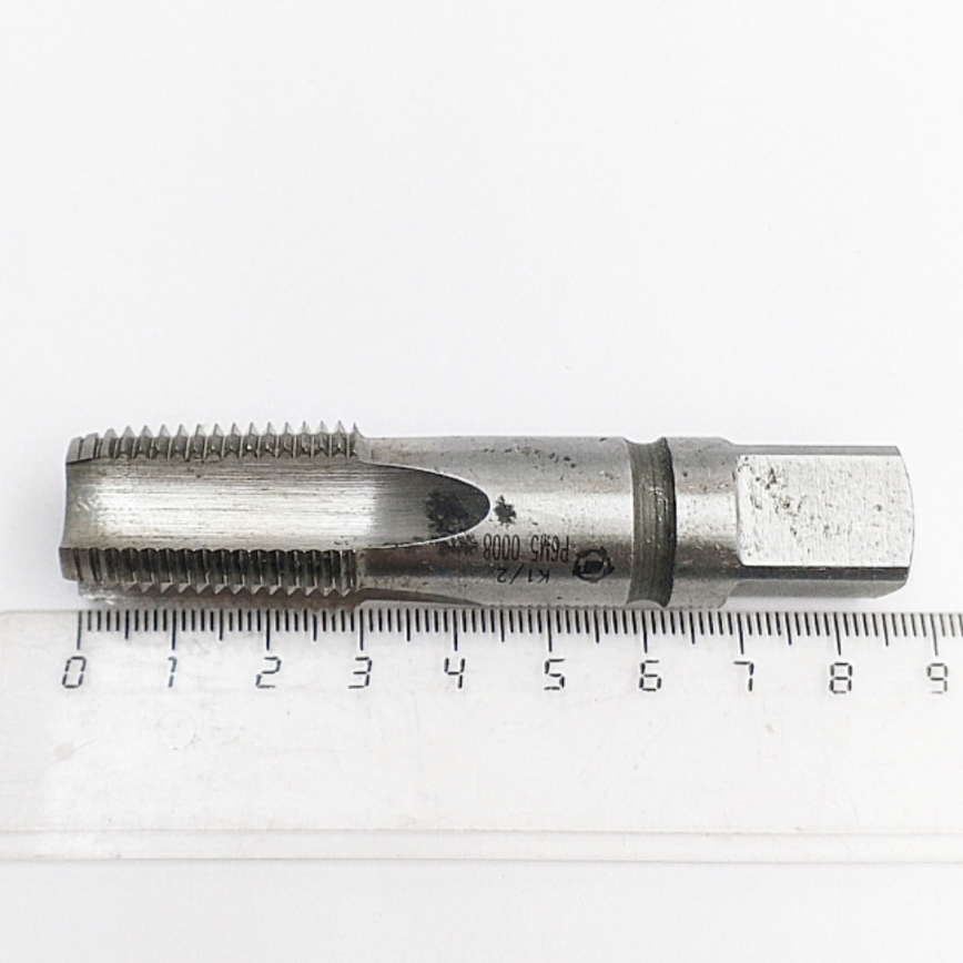 Метчик 2680-0008 конический дюймовый K 1/2"-14 Р6М5 60° (машинно-ручной) ГОСТ 6227-80