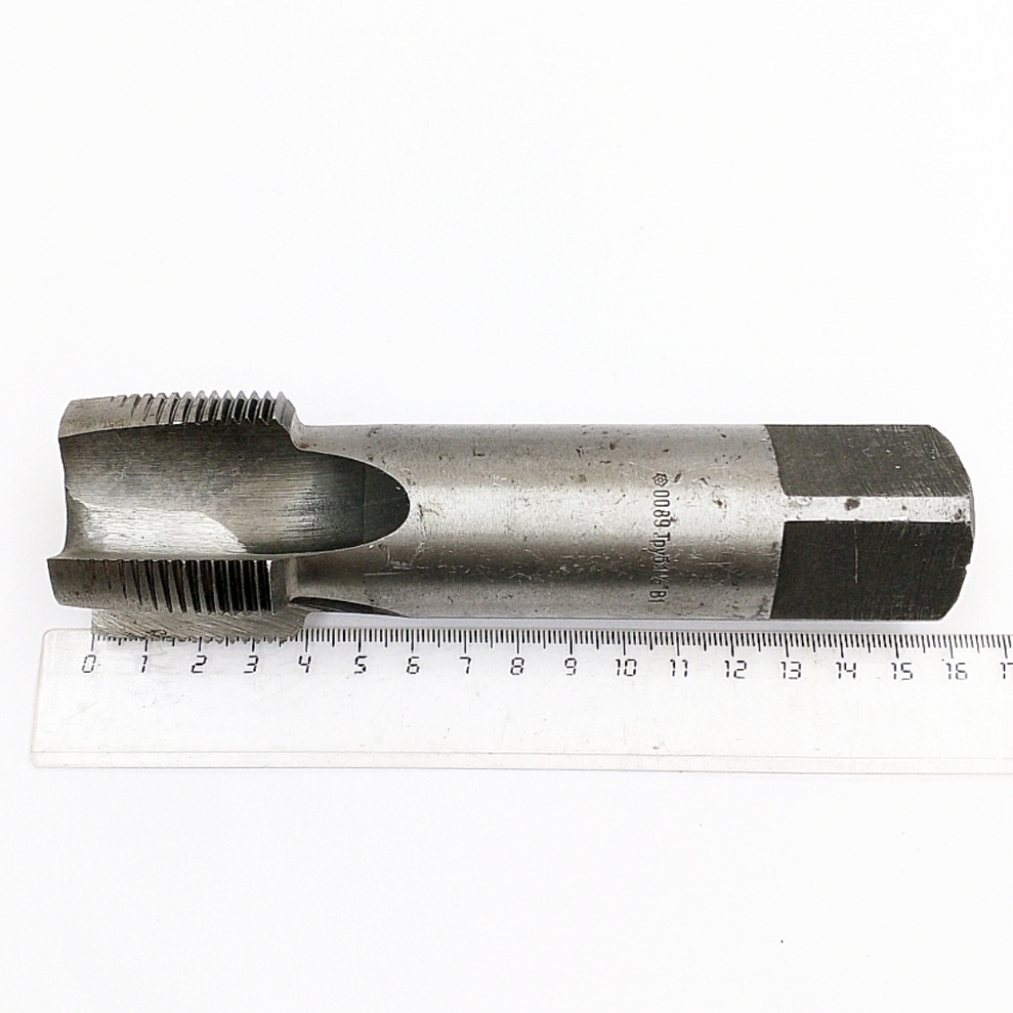 Метчик 2625-0089 трубный G1 1/2" -11ниток/дюйм 55° В1 Р6М5 Z=4 (однопроходный, машинно-ручной, сквозной, исп-1) ГОСТ 3266-81