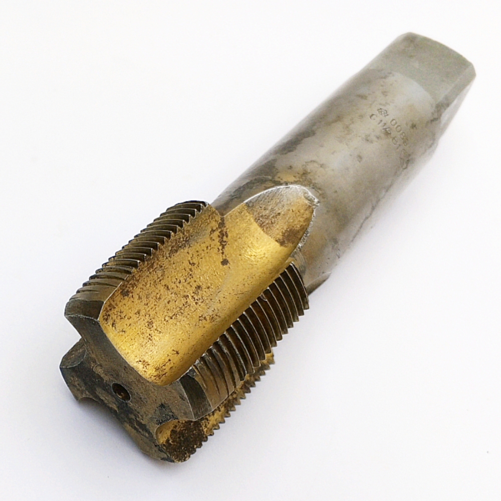 Метчик 2625-0089 трубный G1 1/2" -11ниток/дюйм 55° В1 Р6М5 TiN Z=4 (однопроходный, машинно-ручной, сквозной, исп-1) ГОСТ 3266-81