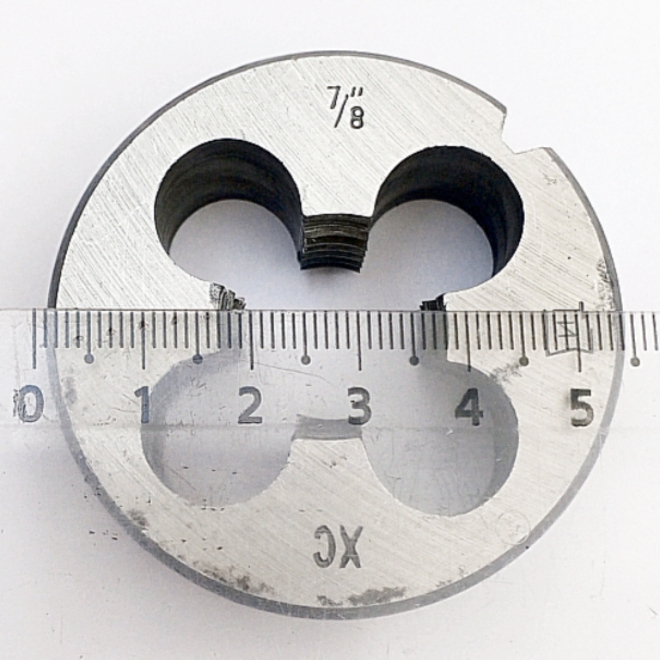 Плашка цилиндрическая дюймовая 7/8" ХС (9 ниток) 55°