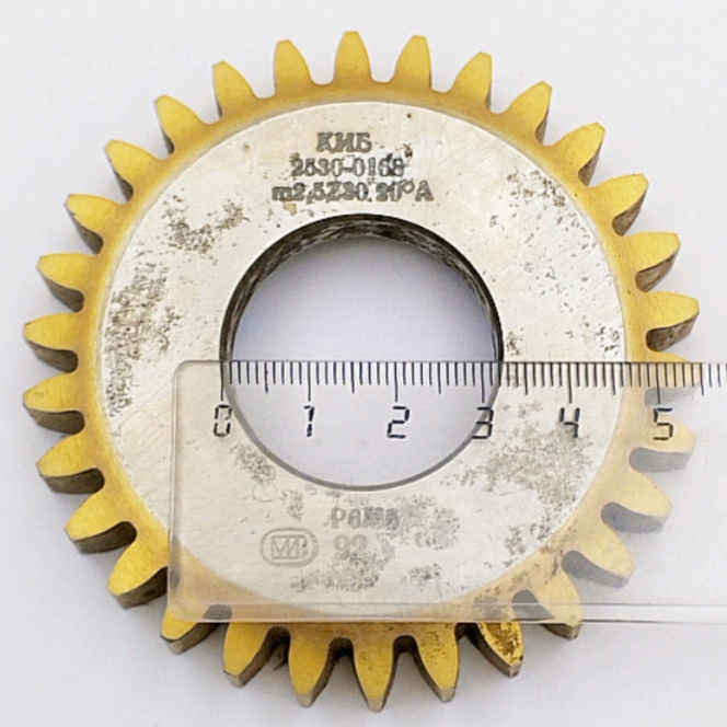 Долбяк дисковый прямозубый 2530-0168 м2,5 20° Z=30 кл-А Р6М5 (делительный диаметр 75мм) ГОСТ 9323-79
