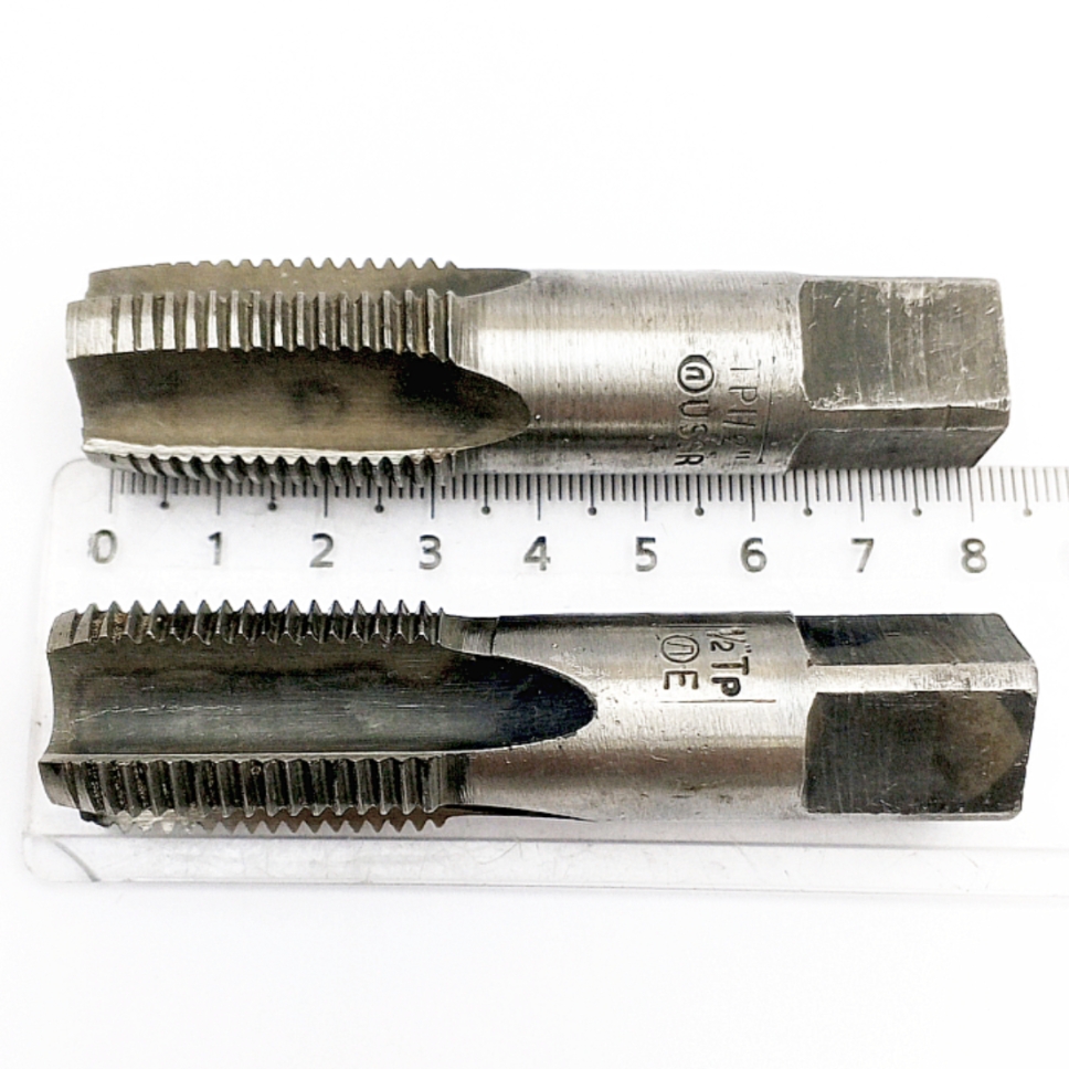 Метчик трубный цилиндрический G 1/2"-14 55° У11А/У12А (ручной, комплект 2ш) ОСТ НКМ 4094