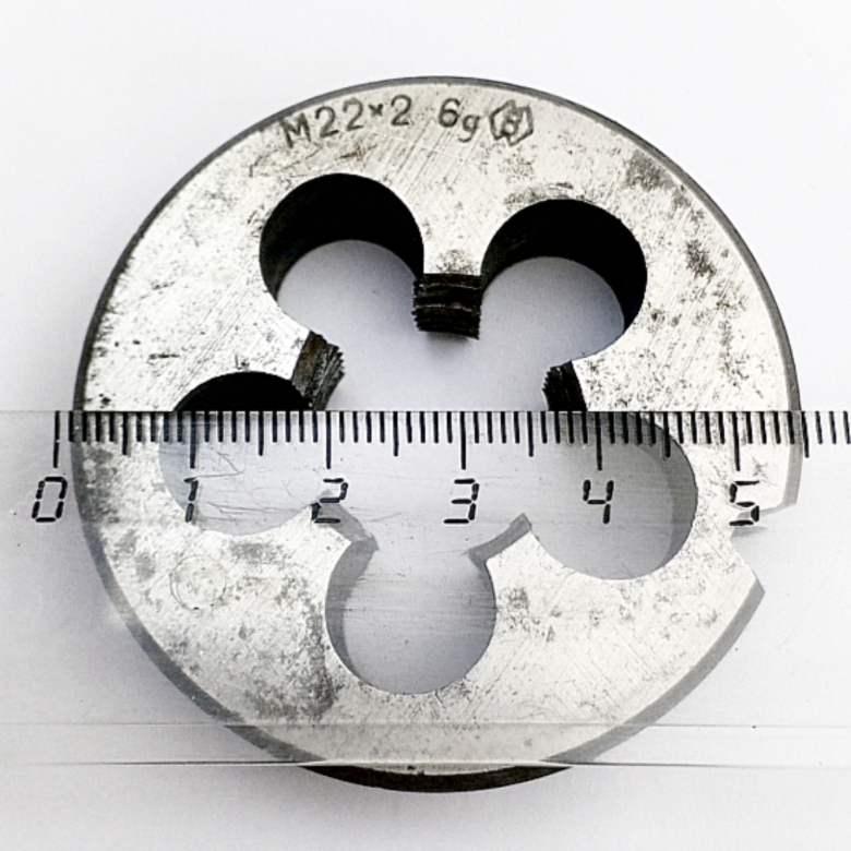 Плашка М22х2 мм 6g (d55мм, h16мм)