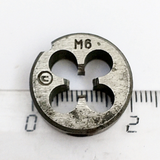 Плашка М6,0х1,0 9ХС (D20мм, L7мм) ГОСТ 9740-71 (компл-т из 4шт)