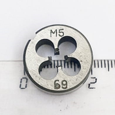 Плашка М5,0х0,8 6g 9ХС (D20мм, L7мм) ГОСТ 9740-71 (компл-т из 3шт)