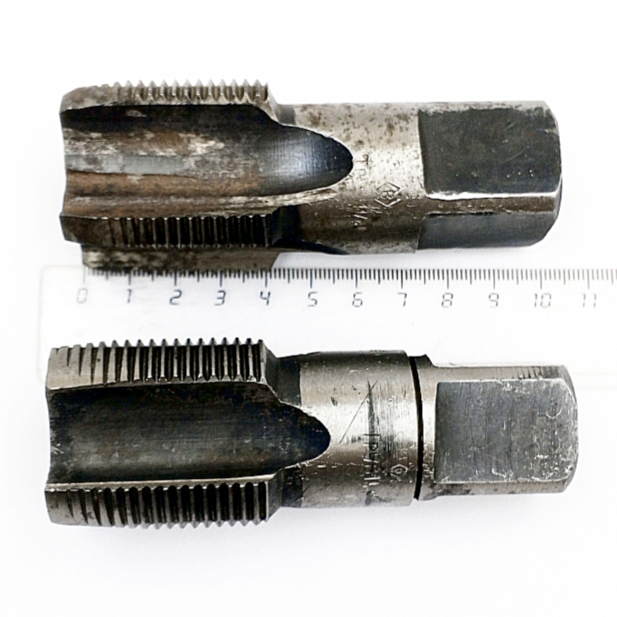 Метчик 0037(0039) трубный цилиндрический G1 1/4"-11ниток/дюйм 55° В1 У11А/У12А (ручной, комплект 2ш) ОСТ НКМ 4094