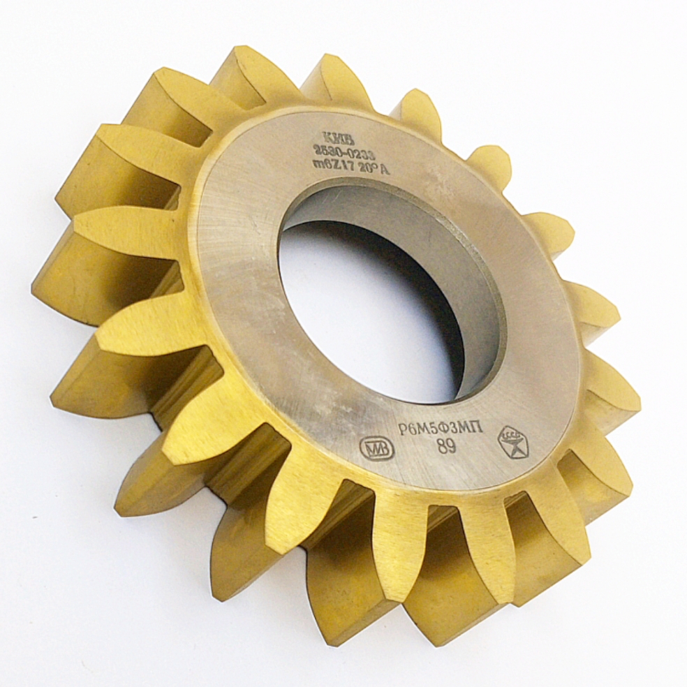 Долбяк дисковый прямозубый 2530-0233 м6,0 20° Z=17 кл-А Р6М5Ф3МП (делительный диаметр 102мм, посадка-44,45мм) ГОСТ 9323-79
