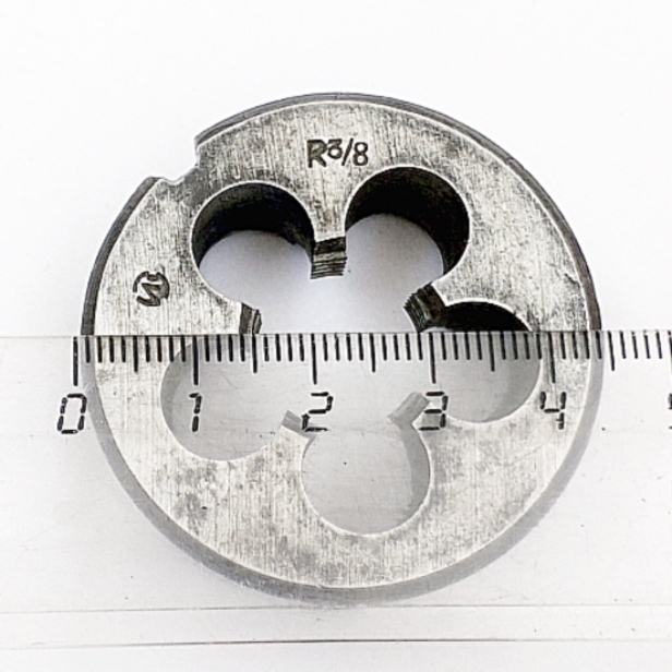 Плашка 2684-0013 Трубная коническая R 3/8" 9ХС 55° (19 ниток/дюйм; D-45мм; L-18мм) ГОСТ 6228-80