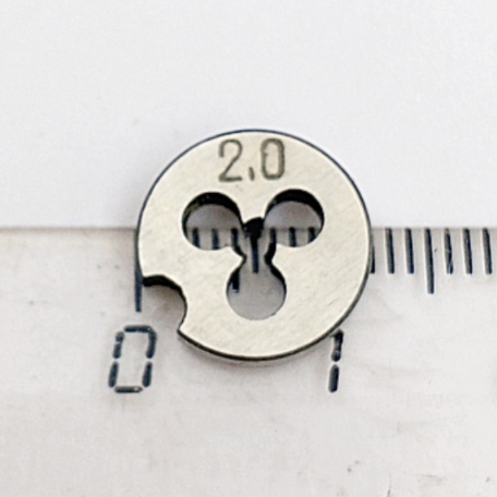 Плашка М2,0х0,4 9ХС (D12мм, L3мм) ГОСТ 9740-71 (компл-т из 4шт)