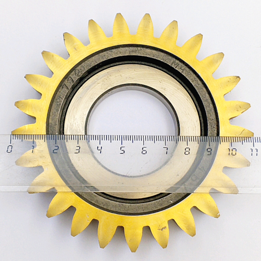 Долбяк дисковый прямозубый (2530-0222) м4,0 20° Z=25 кл-А Р6М5К5 (делительный диаметр 100мм) ГОСТ 9323-79