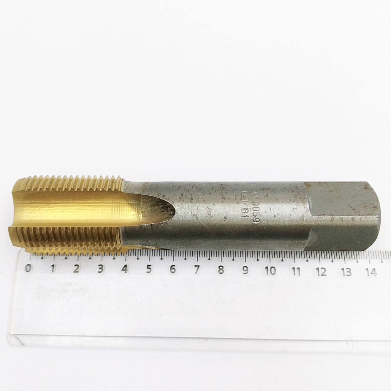 Метчик 2625-0059 трубный цилиндрический G 1" В1 Р6М5 TiN (ручной, однопроходный) для глухих отверстий ГОСТ 3266-81