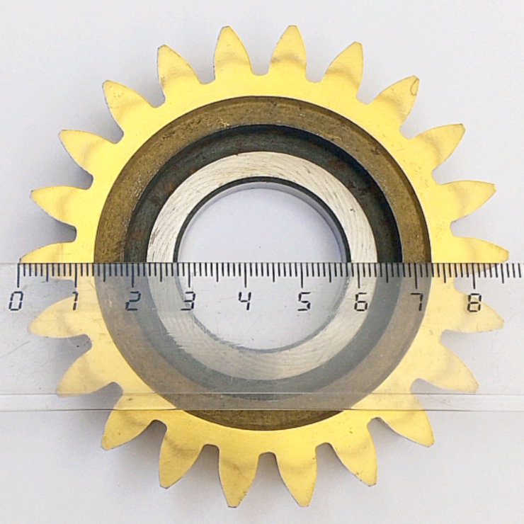 Долбяк дисковый прямозубый 2530-0177 м3,5 20° Z=22 кл-А Р6М5 (делительный диаметр 77мм) ГОСТ 9323-79