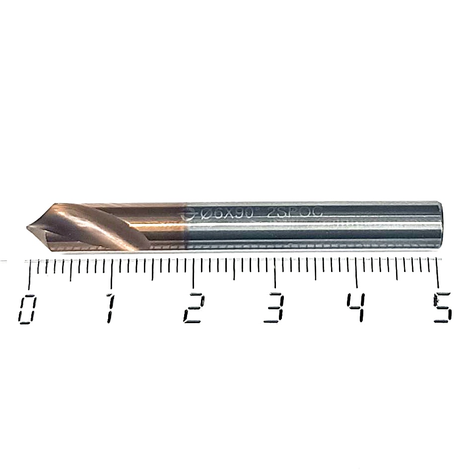 Фреза фасочная твердосплавная d6х90° z=2 с покрытием